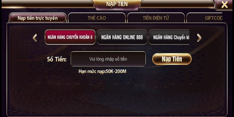 Câu hỏi về mức nạp tiền tối thiểu