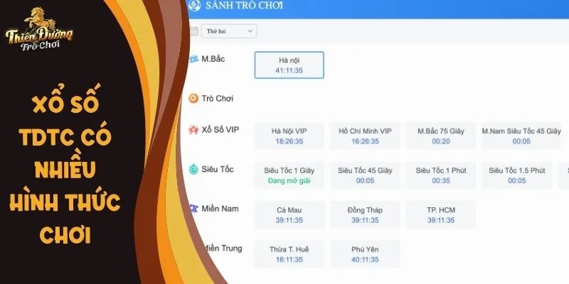 Nhiều thể loại xổ số khác nhau có mặt tại TDTC
