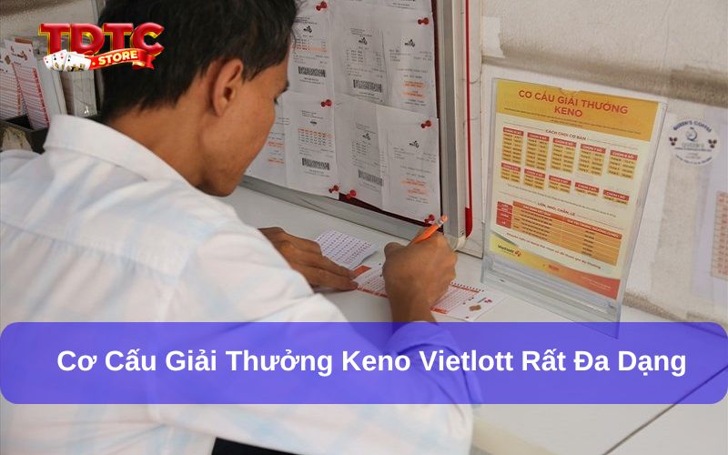 Cơ cấu giải thưởng Keno Vietlott rất đa dạng