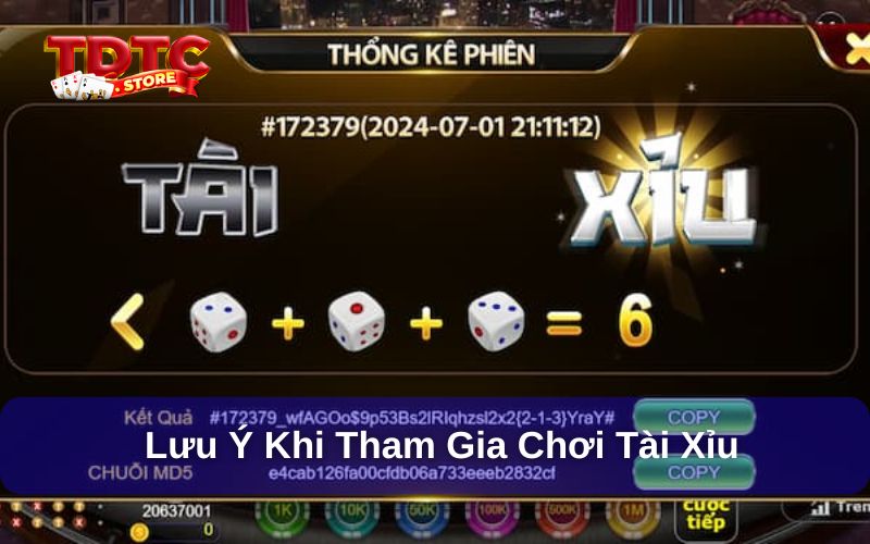 Lưu ý khi chơi game tài xỉu